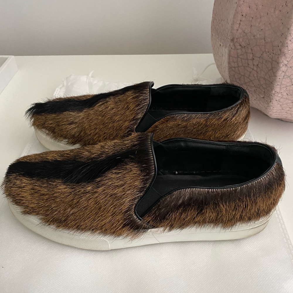 Celine - Pheobe Philo Era Slip On Fur Sneakers - Picture 2 of 3